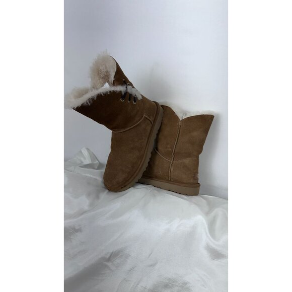 UGG Womens Brown Suede & Sheepskin Lined Winter Boots Size 8 - Picture 15 of 16